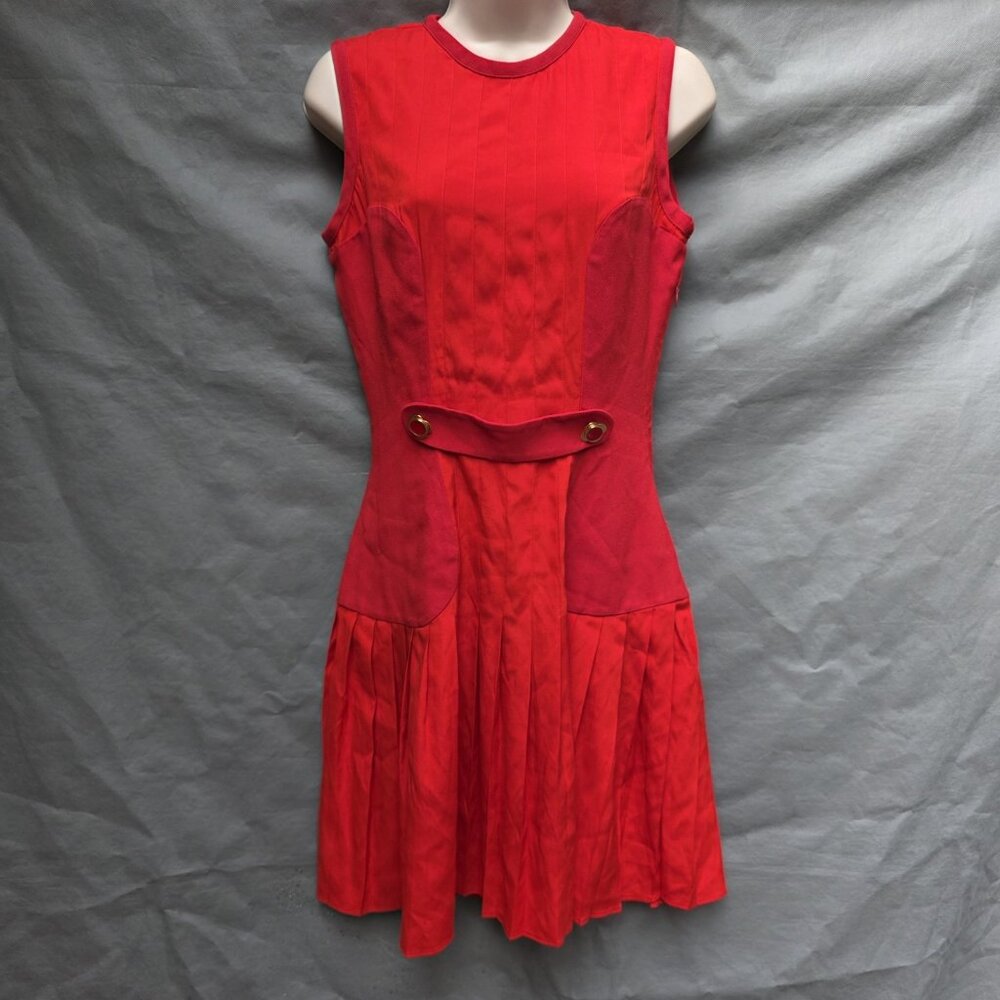 Modello Giulietta NY Suno Fitted Drop Waist Red Mini Dress Sz 38 I US Small